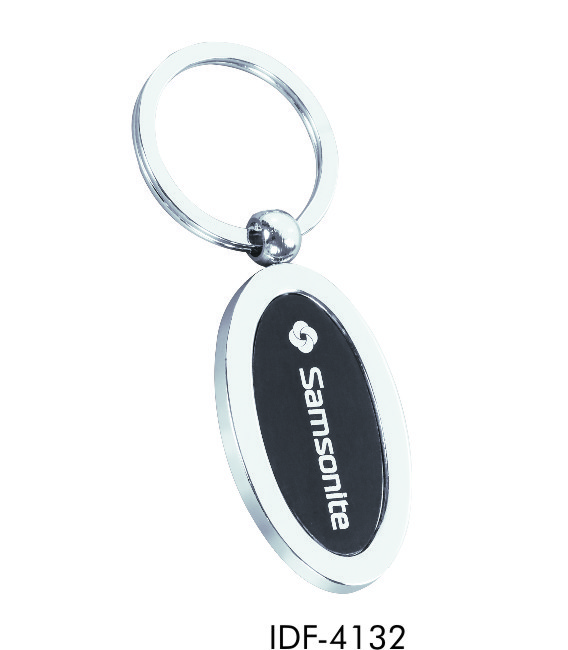 Metal Key Chains - Metal & Leather, Oval Shape, Silver Finish | Lightweight, Attractive, Durable, Stylish, Customizable Engraving