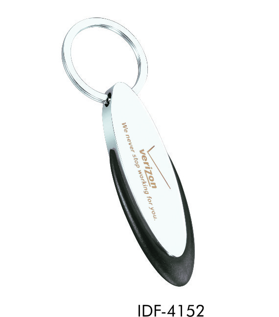 Metal Key Chains - Metal & Leather, Oval Shape, Silver Finish | Lightweight, Attractive, Durable, Stylish, Customizable Engraving