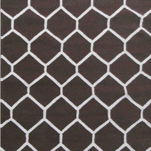 Dazzling Brown Carpets - Polyester Blend, Customizable Length, Brown | Soft Texture, Durable, Hexagon Pattern, Easy Cleaning