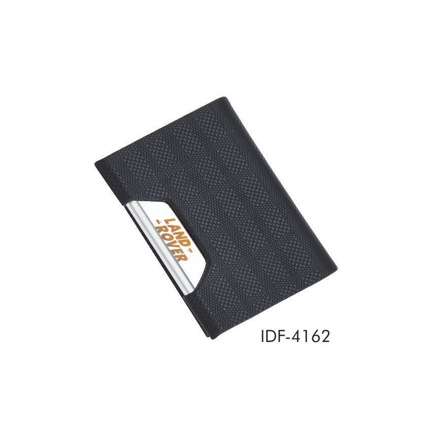 Visiting Card Holder - Leather, 9x6x1 Cm, Black | Stylish Design, Attractive Finish, Optional Logo Engraving, Durable Material, Capacity: 20 Cards
