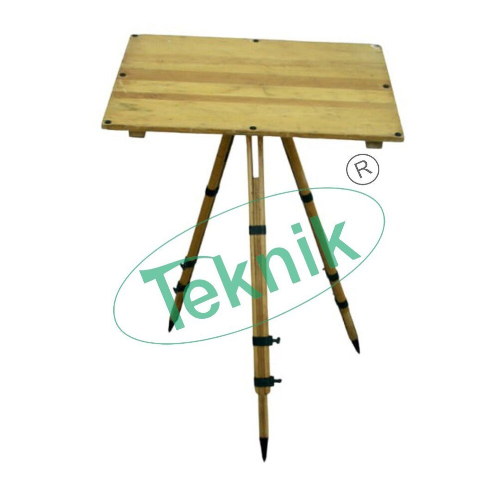 Dietzgen Plane Table Tripod and Board Setup - Lacquered Finish, Gimbal-Type Johnson Head, Large Usable Board with Operational Lock-Down Screws | Essential Accessory for Surveying Instruments