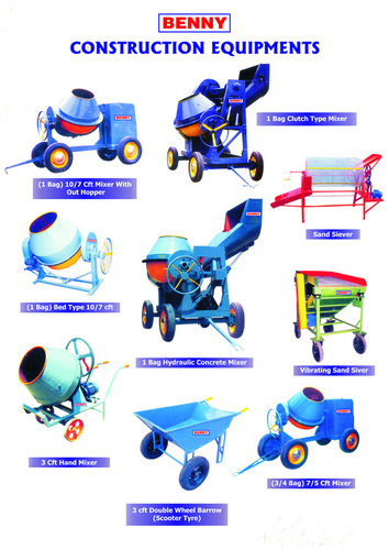 Concrete Mixing Machine - Steel, 1000x800x1200 Mm, Hydraulic 1 Bag Capacity, 2.5 Hp Petrol Engine | High Performance, Sturdy Design, Less Energy And Manpower Requirements