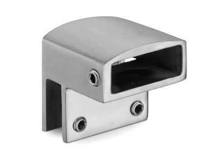 Glass Track End Connector - Stainless Steel SS304, 90 Degree Angle | For Shower Glass Fittings, Fits Glass Thickness 8 to 12 mm, Satin and Glossy Finish
