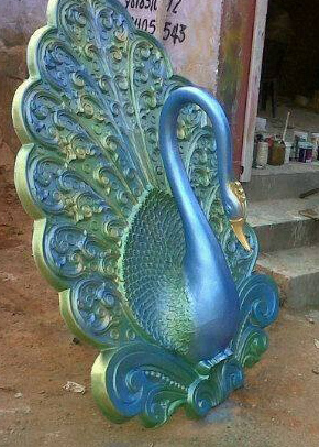 Green And Sky Blue Hanging Peacock