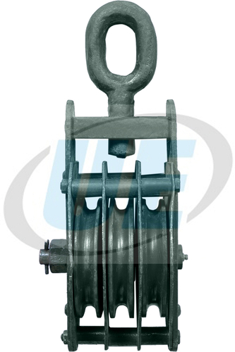 Wire Rope Pulley Block - Aluminium & PVC Coated, Triple Sheave Design, Easy to Operate, Durable Green Finish, Lifting Capacity 1-5 Tonne