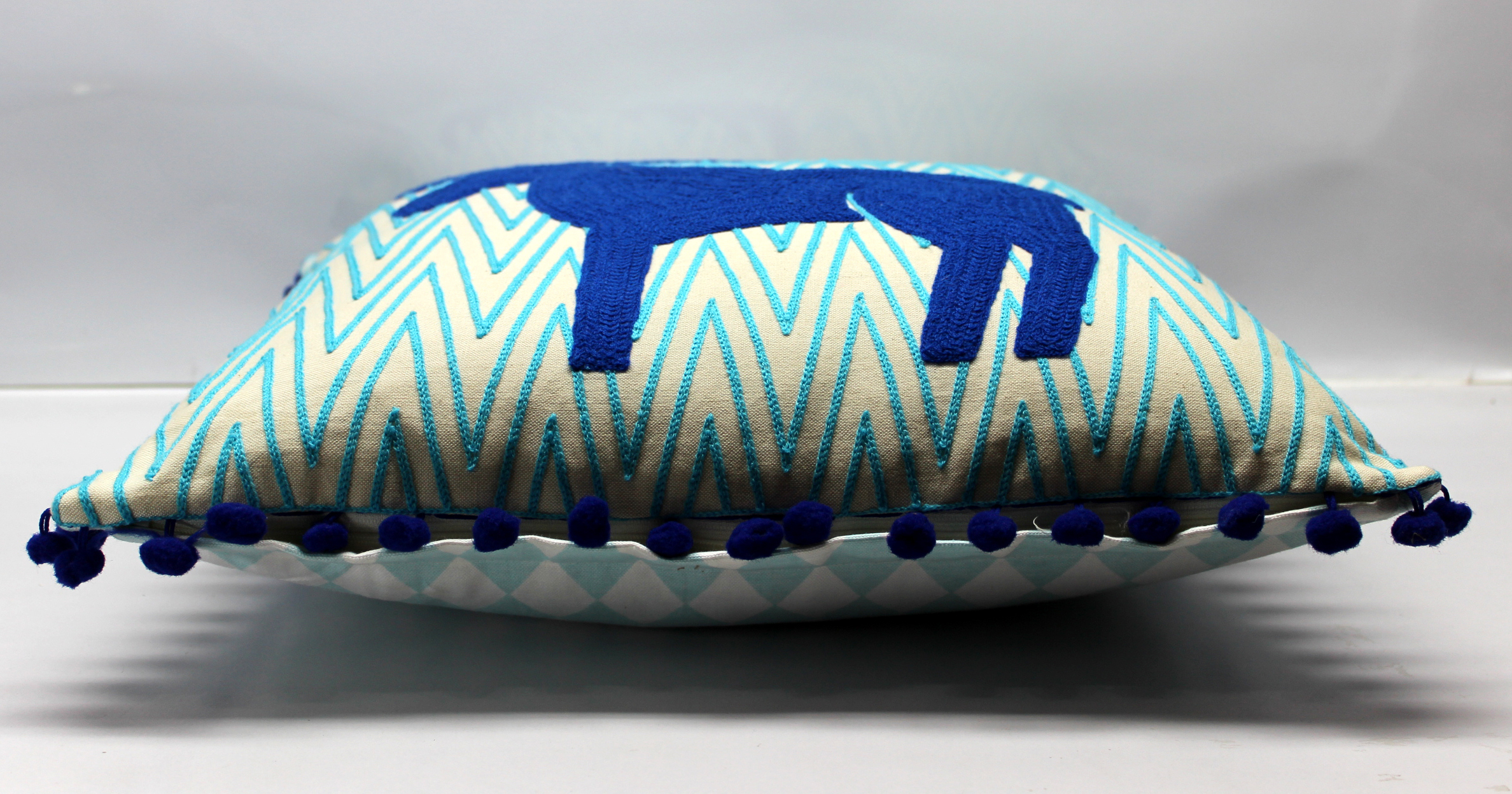 Moose Embroidered Art Cotton Cushion Cover