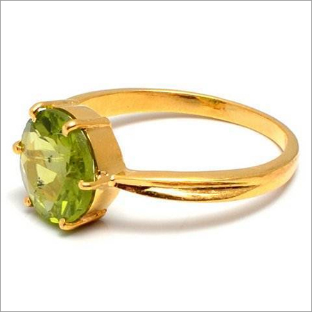Round Peridot Gemstone Ring