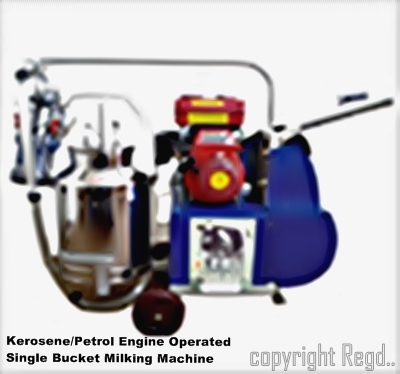 Stainless Steel Engine Operated Single Bucket Milking Machine