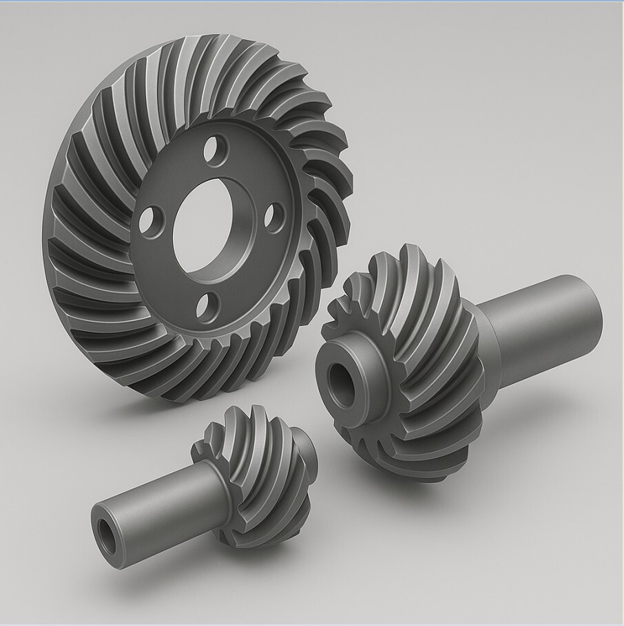 Spiralbevel Gear And Spiralbevel Gear Shaft - Color: Silver