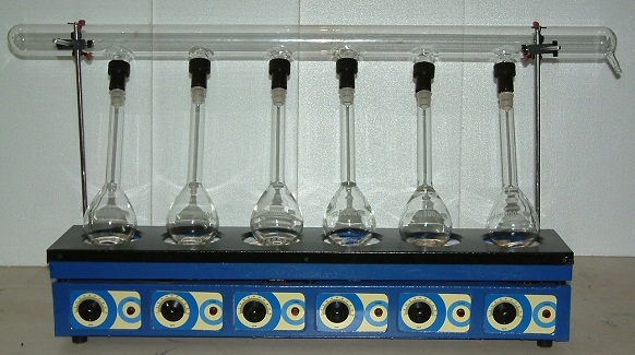 Kjeldahl Digestion Unit - 500 Watt Heaters For 3/6 Test Flasks | Adjustable Side Clamps, Smart Energy Regulators, Fume Duct Options