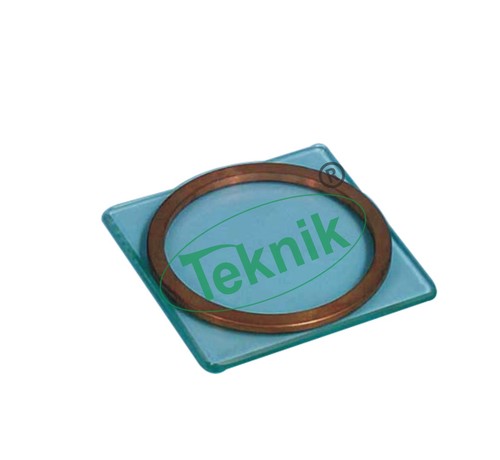 BRASS RING MOULD - Brass, 100mm Dia. X 5mm Deep with 5° Internal Taper, Complete Glass Plate | Ideal for Civil Engineering Lab Applications