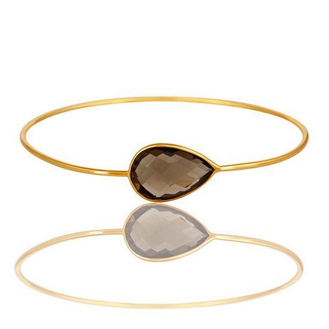 Fashion Smoky Topaz Gemstone Bangle