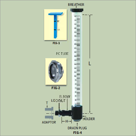 Lubex Oil Level Indicator - 200 mm Length, 100 Grams Weight | Single Line Parallel, Warranty Included, Cost-Effective Gear Box Monitoring Solution