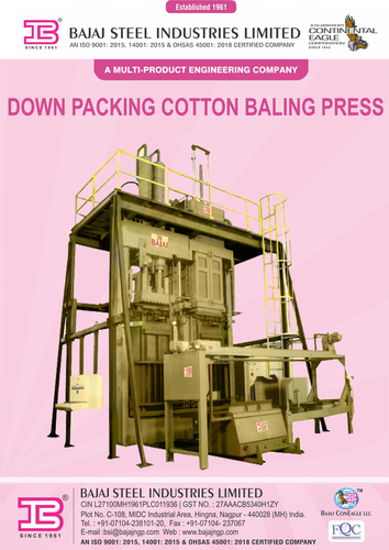 Down Packing Cotton Baling Press