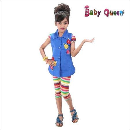 लेगिंग्स के साथ गर्ल्स फैंसी टॉप