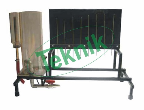 Orifice and Free Jet Flow Apparatus - Plexiglass Cylinder with Adjustable Overflow and Scale for Water Height Measurement, Comparing 2 Outlet Nozzles