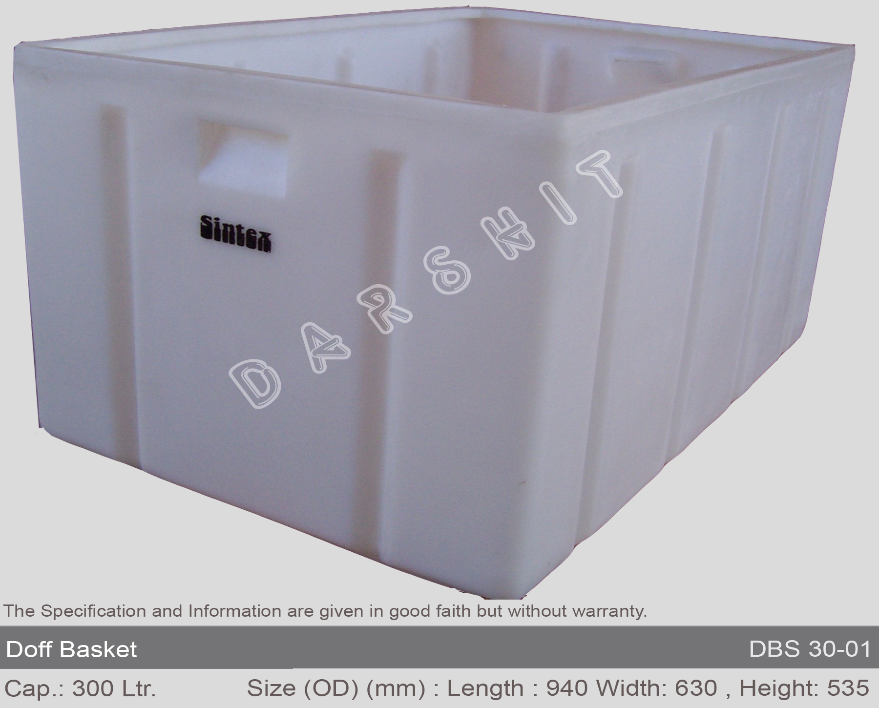 Sintex Stackable Doff Baskets Crates Capacity: 20 Ltr. To 400 Ltr.