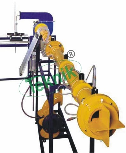 Air Flow Studies Apparatus - Steel Frame, 2.75m Inlet Pipe Diameter 80mm | Centrifugal Fan Capacity 218 l/s, Pressure Measurement, Velocity Profile Analysis