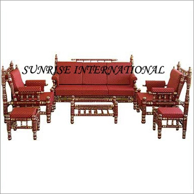 प्राचीन लकड़ी के सोफे सेट