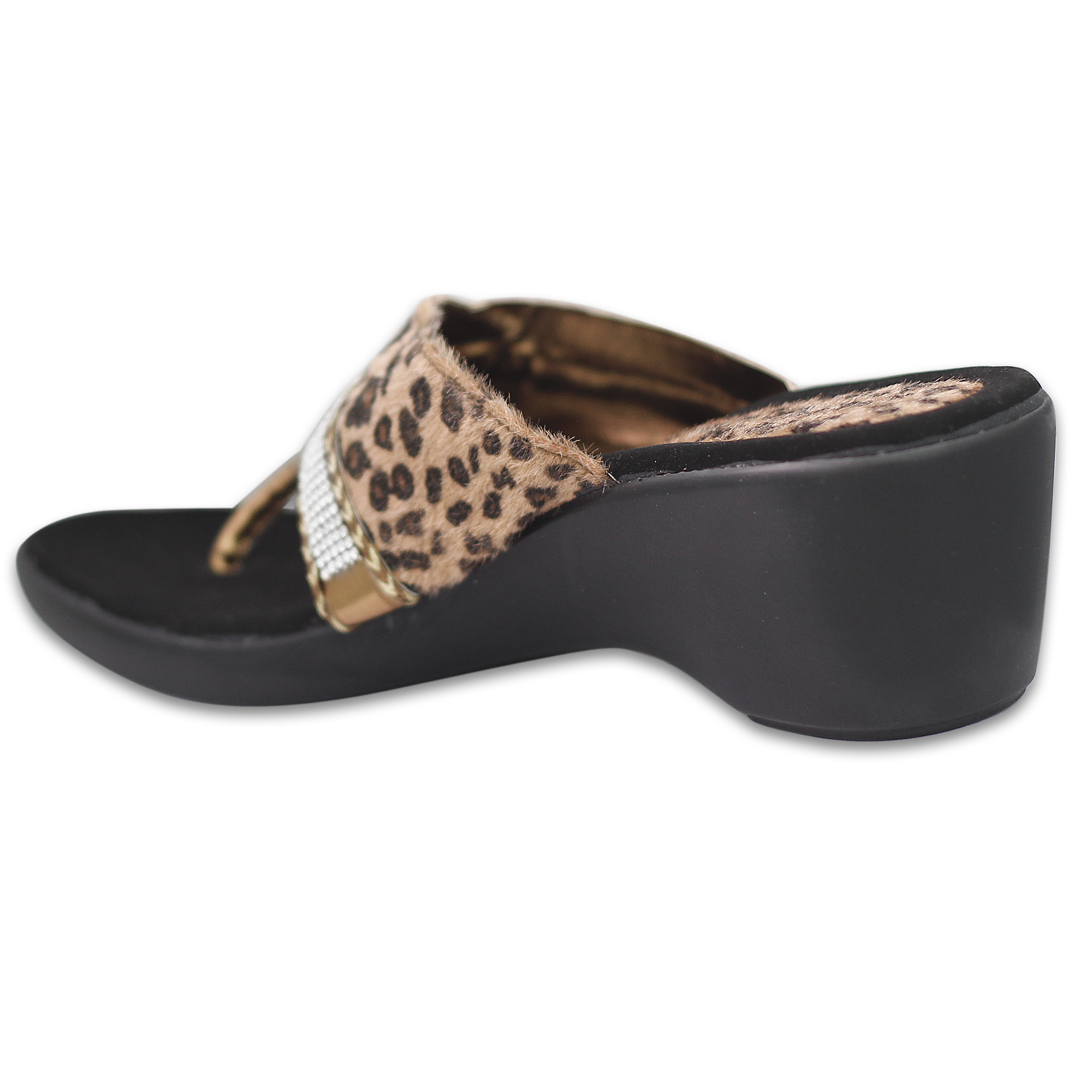 Brown Cheetah Printed Designer Wedges