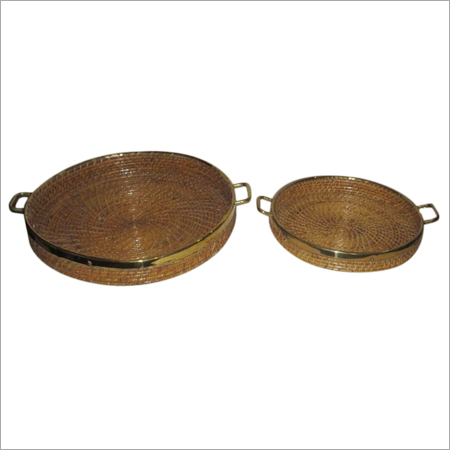 केन गोल सर्विंग प्लेट