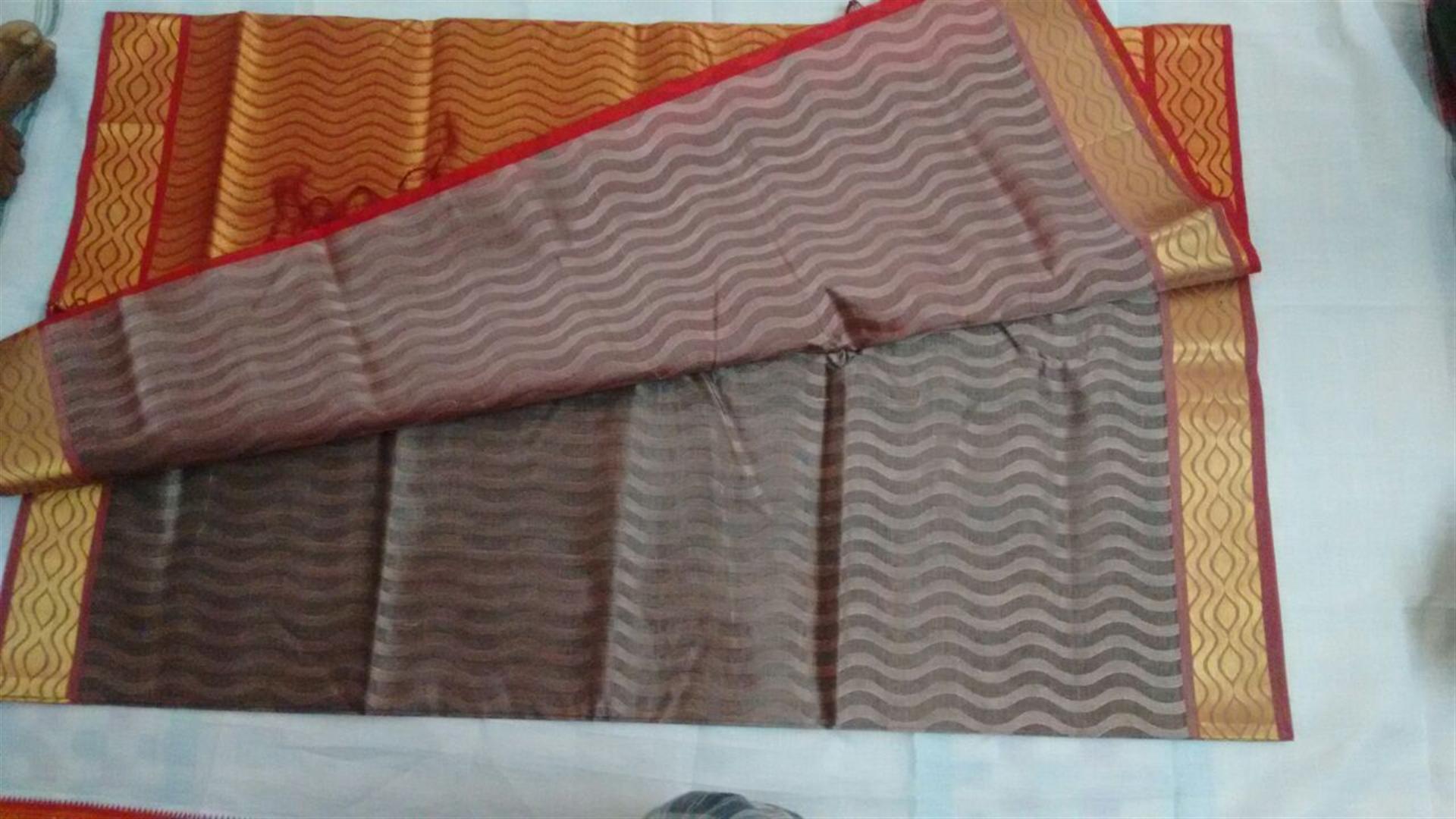 Silks Samundri Saree - Silk 5.5m X 1.2m, Red | Elegant Design, Shrink Resistant, Long Lasting Shine