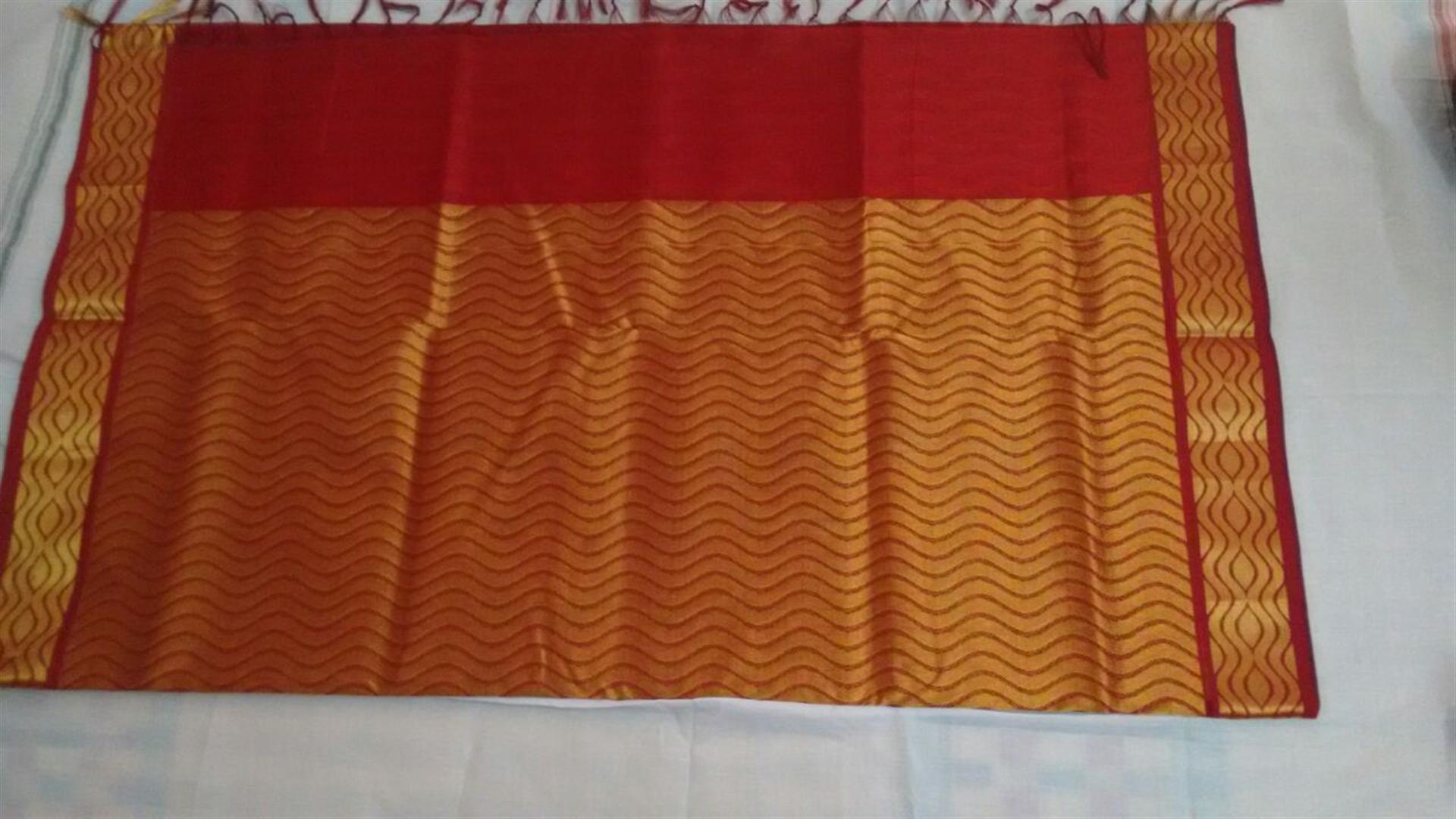 Silks Samundri Saree - Silk 5.5m X 1.2m, Red | Elegant Design, Shrink Resistant, Long Lasting Shine
