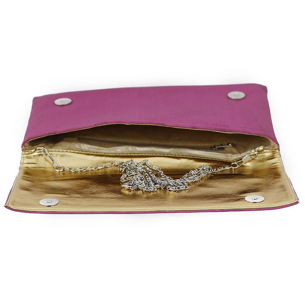 Designer Pink Clutch With Design On Acrylic