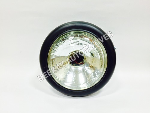 HEAD LIGHT ASSY MINIDOR (TYPE-3) - PVC Plastic, Round Shape, White Color | 12 Volt Voltage, Perfect for Vehicle Illumination