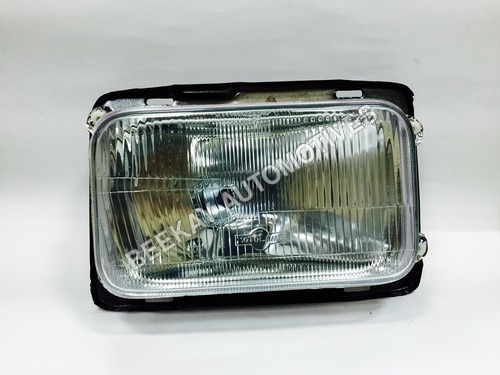 HEAD LIGHT ASSY TATA SUMO - PVC Plastic, Rectangular Shape, Color: White, Voltage: 12-24 Volt | Rugged Design, Excellent Durability, Crack Resistance