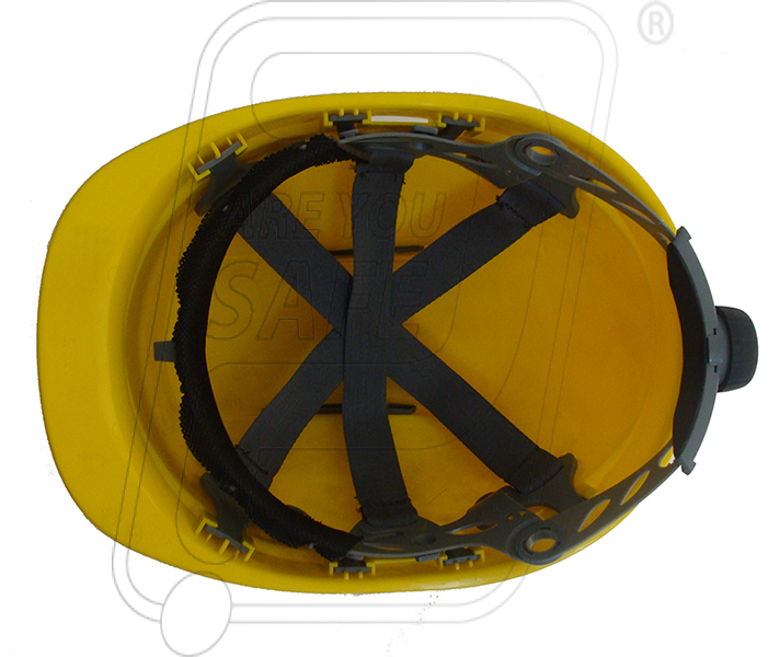 Protective Helmet - Hdpe, 53-63 Cm, Yellow, Ratchet Adjustment | Air Vents, Sweatband, Uv Resistant, Multi-size Convenience, Ce En-397 Approved