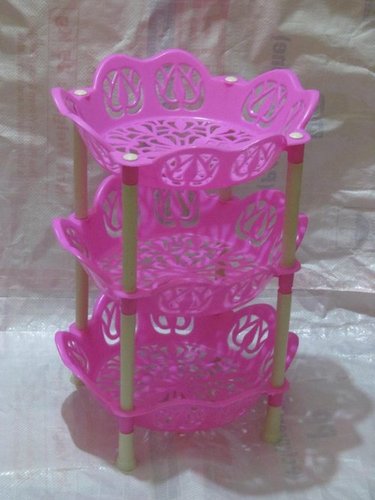 Soft Pink Plastic Round Rack - Versatile Storage Solution | Ideal for Organizing and Displaying Items