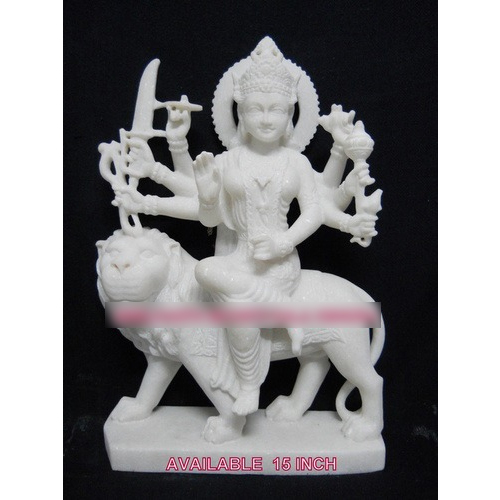 Marble Sherawali Statue - Finishing: Polishing