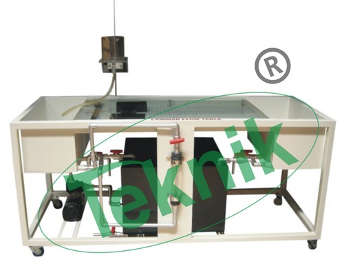Laminar Flow Table - Glass-Reinforced Plastic, 606mm x 892mm Dimensions | Eight Sinks/Sources, Adjustable Weir, Dye Injection System