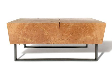 Timeline Table Side Grey Design Studio - Finish: Matte Metal Base Smooth Leather Top