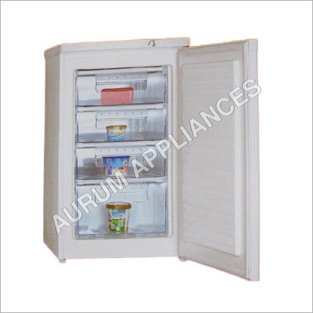 Upright Freezer - 92L Gross Capacity, 55x58x85cm, White Color | Stainless Steel, Reversible Door, Adjustable Thermostat, Lock & Key Security