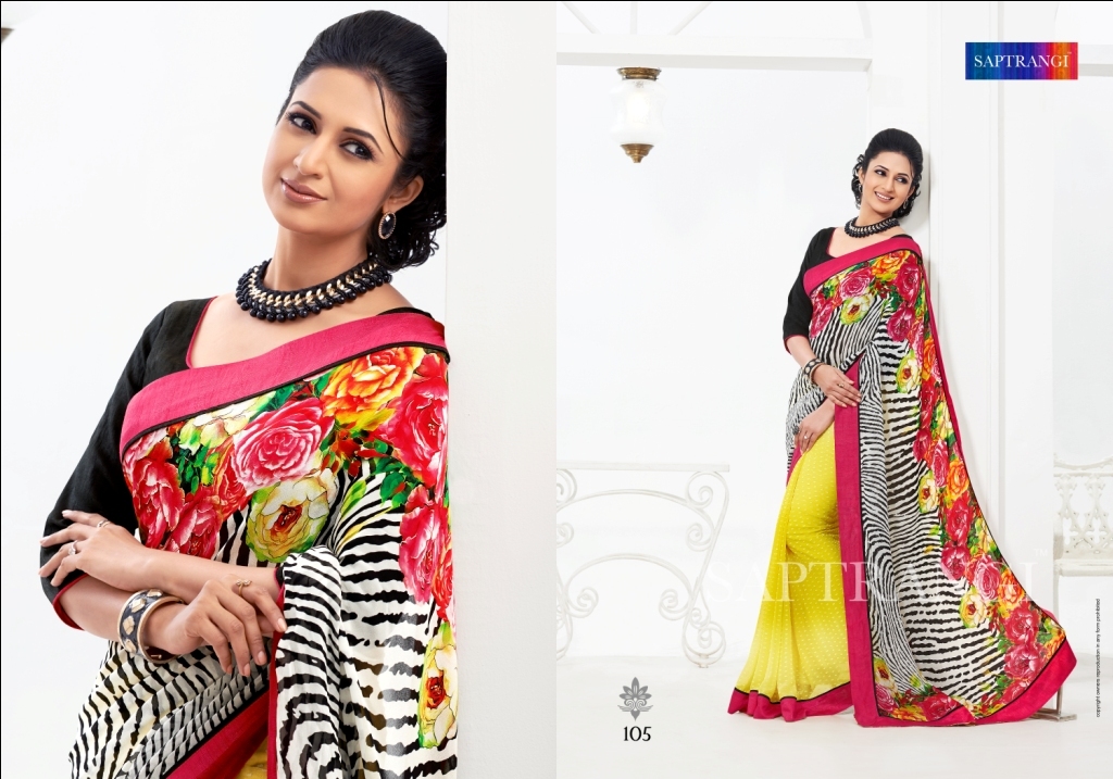 Saptrangi Silk Jacord Digital Print Saree Season 0