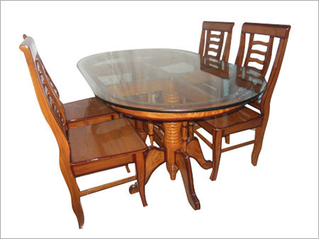 टेके लकड़ी के डाइनिंग टेबल सेट