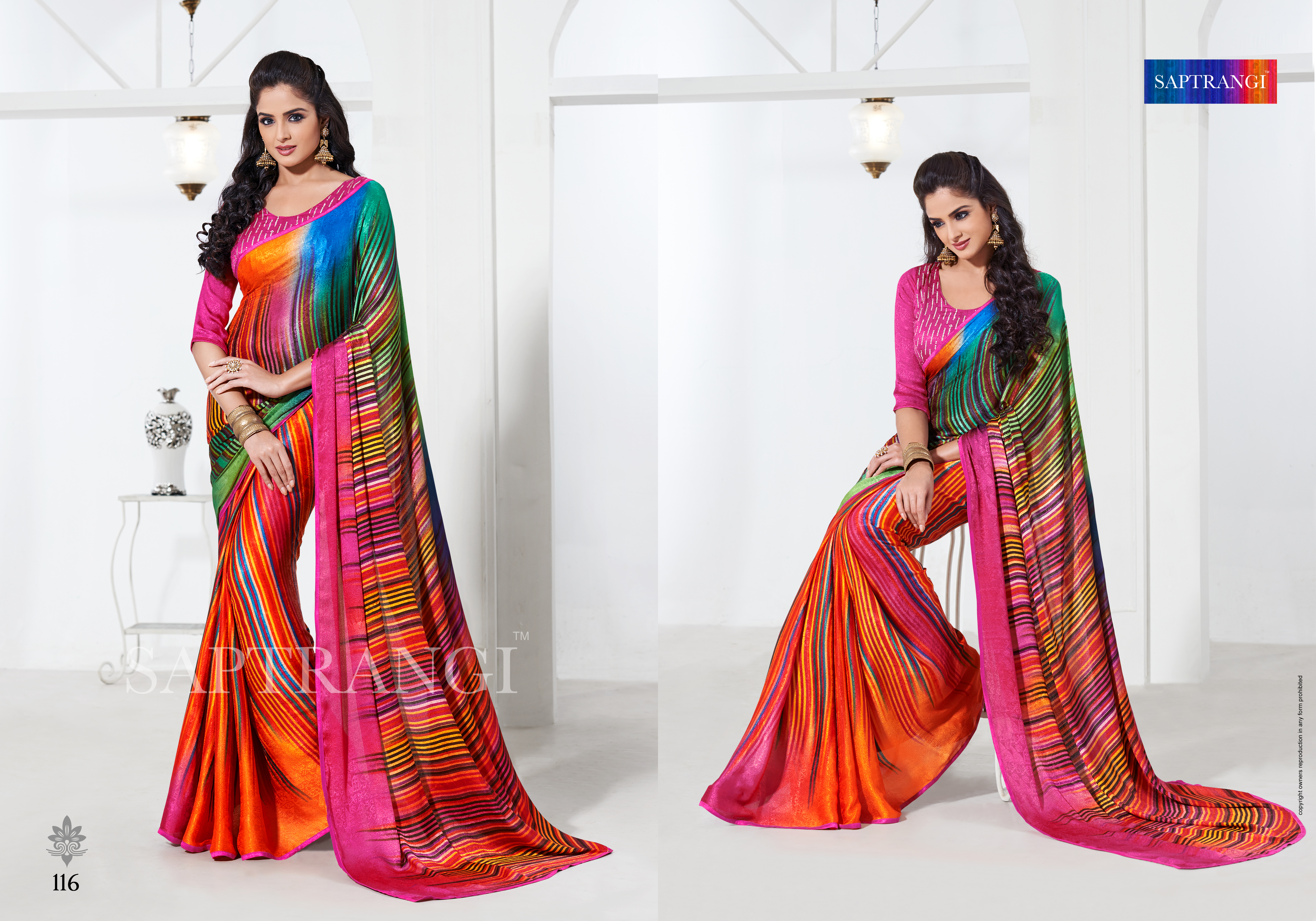 Saptrangi Silk Jacord Digital Print Saree Season 0