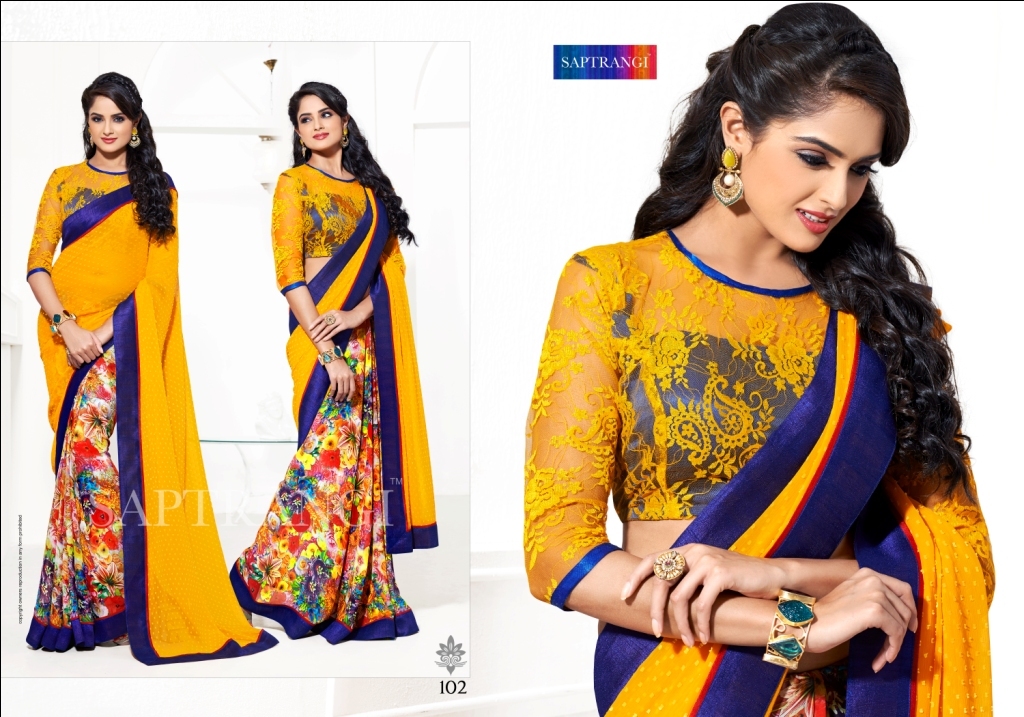 Saptrangi Silk Jacord Digital Print Saree Season 0