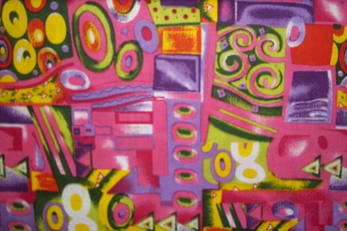 Pure Polyester Cotton Fabrics - Customizable Width & Length, Multicolor Abstract Design With Smooth Texture, Durable & Non-stretch For Clothing & Decoration