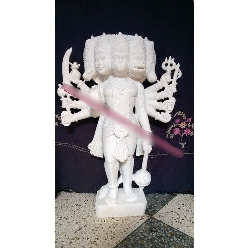 Marble Panchmukhi Hanuman Moorti Idol - Finishing: Polishing
