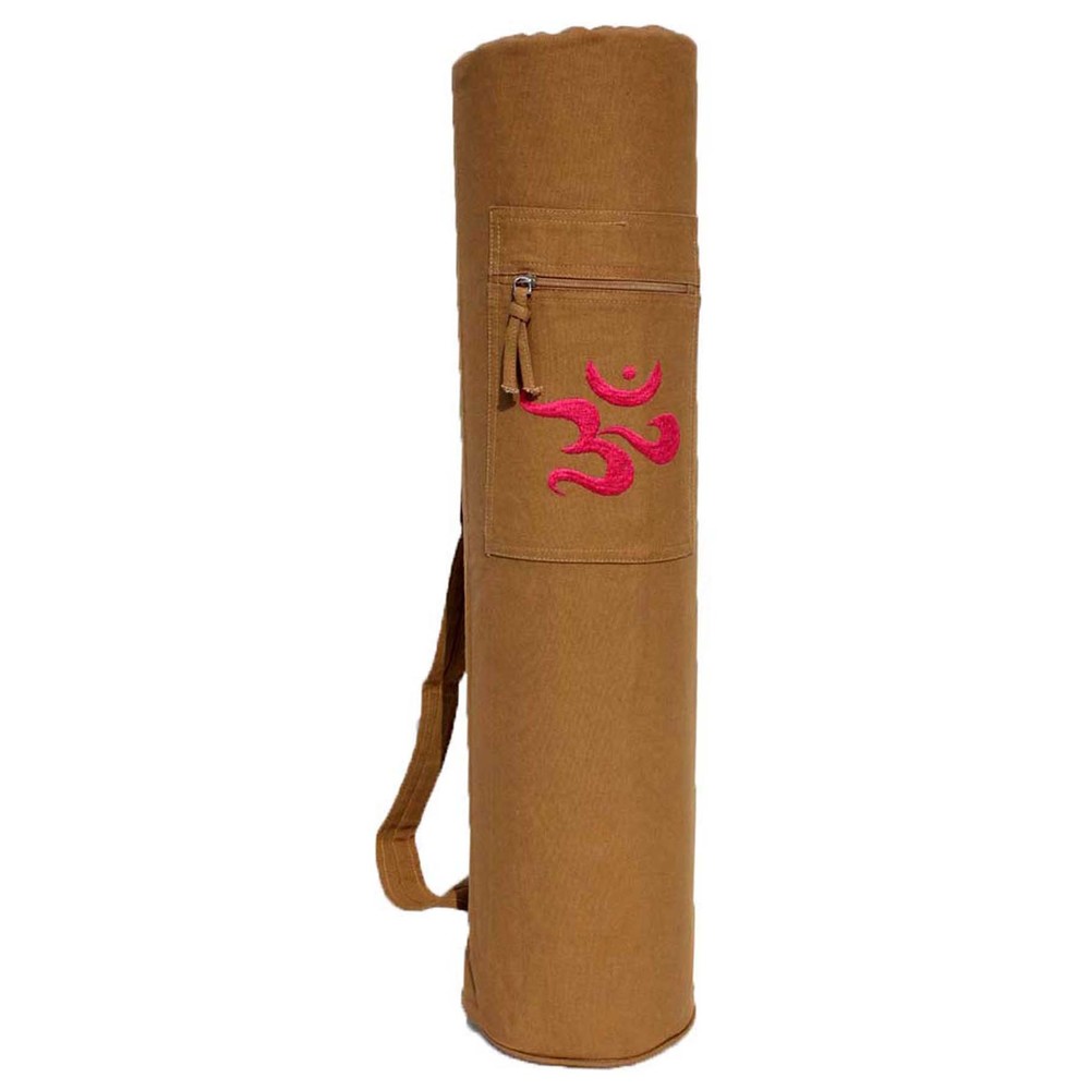 YMB032 Mat Bag (Drawstring) Om Embroidery - Dyed Cotton Canvas, 75x19 Cm, 350 Grams | Eco-Friendly, Organic Material Available, Custom Logo Option
