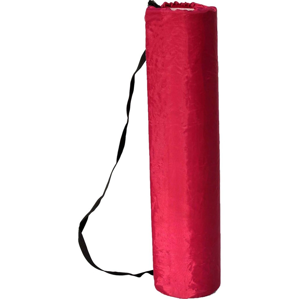 YMB116 Solid Brown Mat Bag - Dyed Cotton Canvas, Size 75x19 cm, Color Red | Drawstring Design, Perfect for Yoga Practice