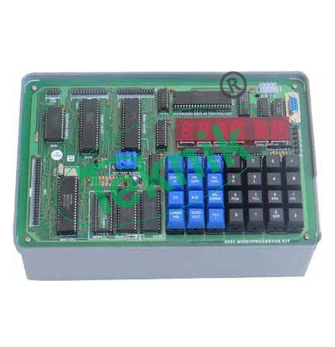 Microprocessor Trainer Kit - Glass Epoxy SMOBC PCB, 290mm x 210mm x 105mm Dimensions | 16-Bit 8086 Microprocessor, 72 I/O Lines, 16K Bytes RAM, In-Built Power Supply, Hexadecimal Keyboard Interface