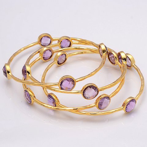 Fashion Amethyst Gemstone Bangles