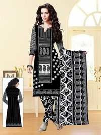 कॉटन ब्लैक एंड व्हाइट सलवार कमीज