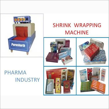 Blue And White Pharma Industry Shrink Wrapping Machine