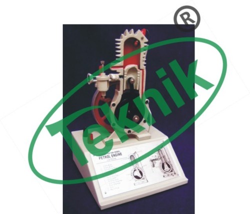 Two Stroke Petrol Engine - Metal Build, Open Visualization Design with Functional Model | Internal Combustion Engine, Simulated Ignition, Color Coded Socket Terminals, Keycard Explanation