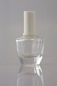 कैप के साथ पारदर्शी नेल पॉलिश कंटेनर